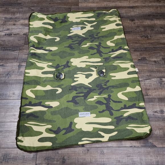 Car Seat Cover Canopy Green Camoflage Minky Gently Used 2284 - Picture 1 of 6